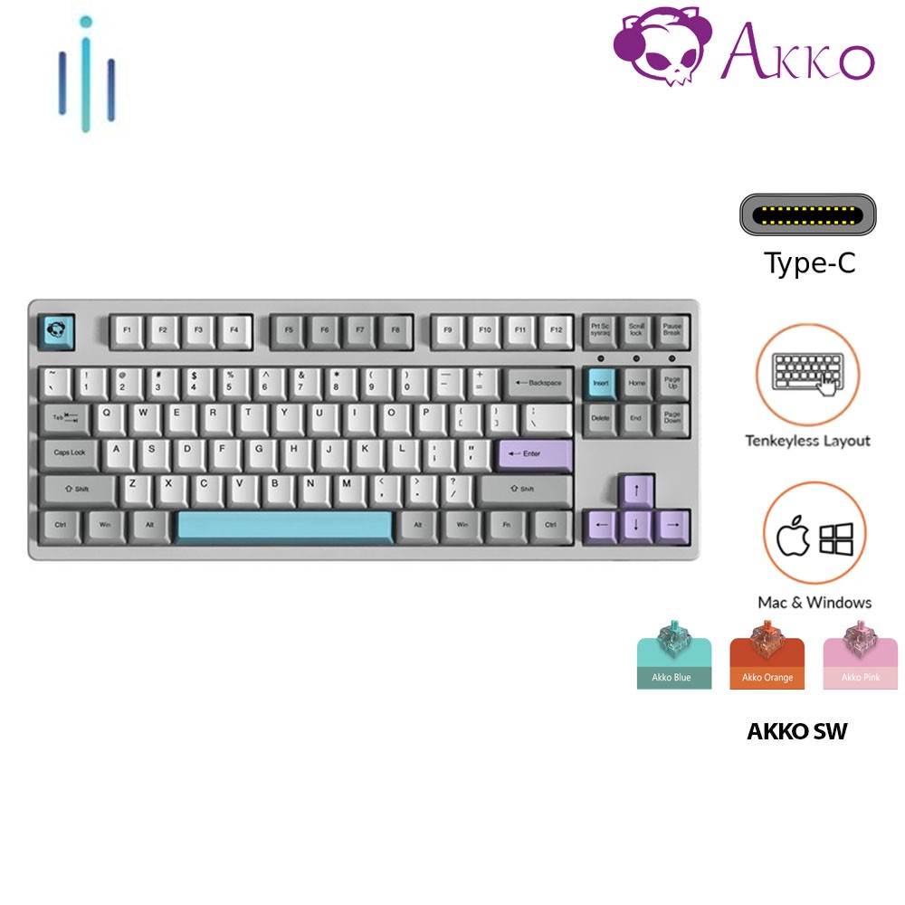 [Mã ELTECHZONE giảm 5% đơn 500K] Bàn phím cơ AKKO 3087 Silent Akko switch