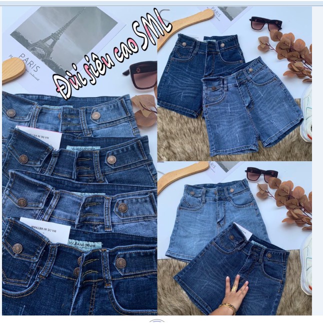 QUẦN SỌT JEAN ĐÙI CAO HAI NÚT CO GIÃN CAO CẤP SHOP PHƯƠNG CHÂU