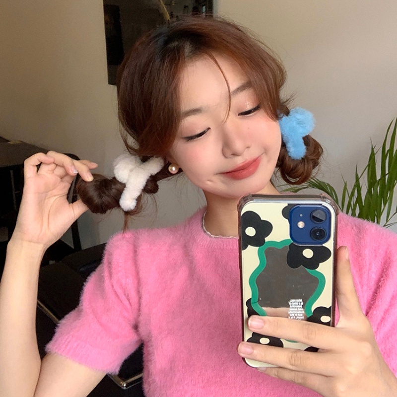 Kẹp Tóc Lông Nhung Dễ Thương Xinh Xắn Phong Cách Hàn Quốc Dành Cho Nữ