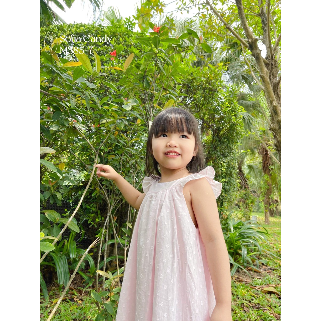 VNXK-VÁY SOFIA HỒNG NGỌT NGÀO CHO BÉ GÁI -MÃ ĐBG05