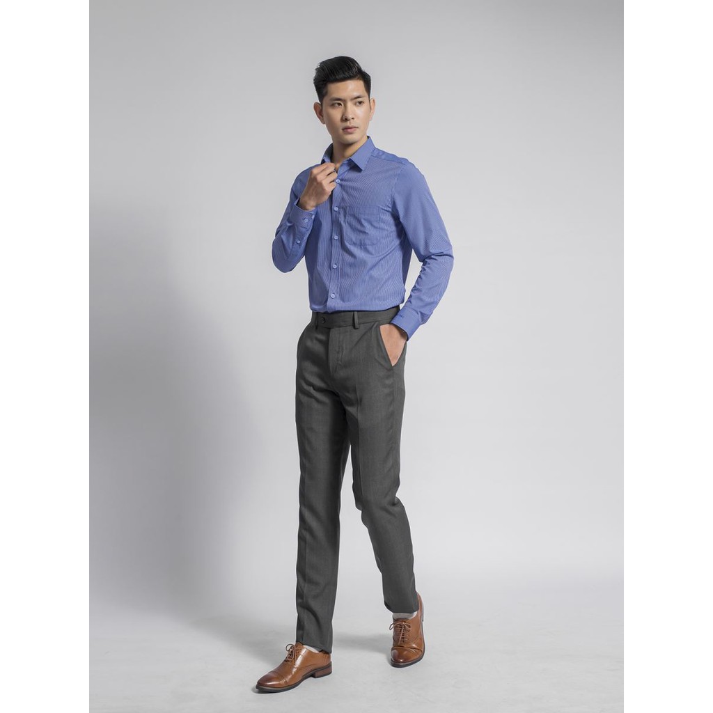 Áo Sơ Mi Nam Dài Tay ARISTINO ALS53808 Somi Công Sở Cao Cấp Màu Xanh Sọc Chấm Dọc Vải Sợi Tre Dáng Suông Có Túi | BigBuy360 - bigbuy360.vn