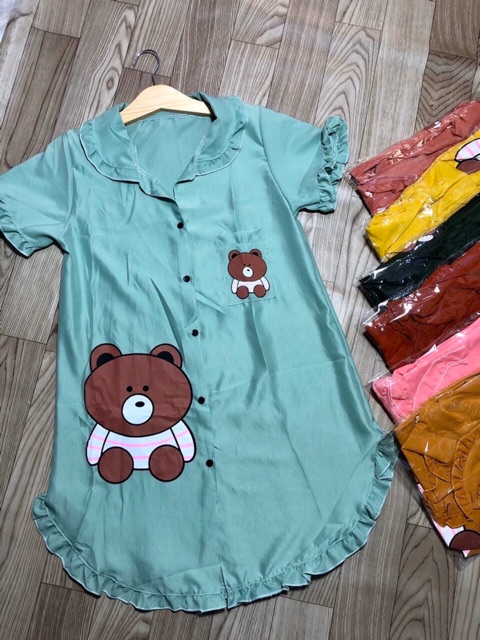 Đầm ngủ sơmi hình gấu 💕 Freeship 💕 | BigBuy360 - bigbuy360.vn