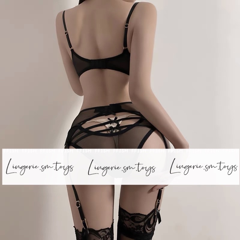 QR1171 - Nội Y Voan Trong Phối Dây Nơ Quyến Rũ - Áo Có Gọng Nâng Push-up @lingerie.sm.toys | BigBuy360 - bigbuy360.vn