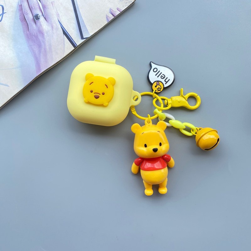 Hoạt Hình Vỏ Bảo Vệ Hộp Sạc Tai Nghe Bluetooth Samsung Galaxy Buds Pro Bằng Silicon Mềm Hình Chuột Mickey Minnie / Gấu Pooh / Snoopy Dễ Thương Kèm Móc Khóa