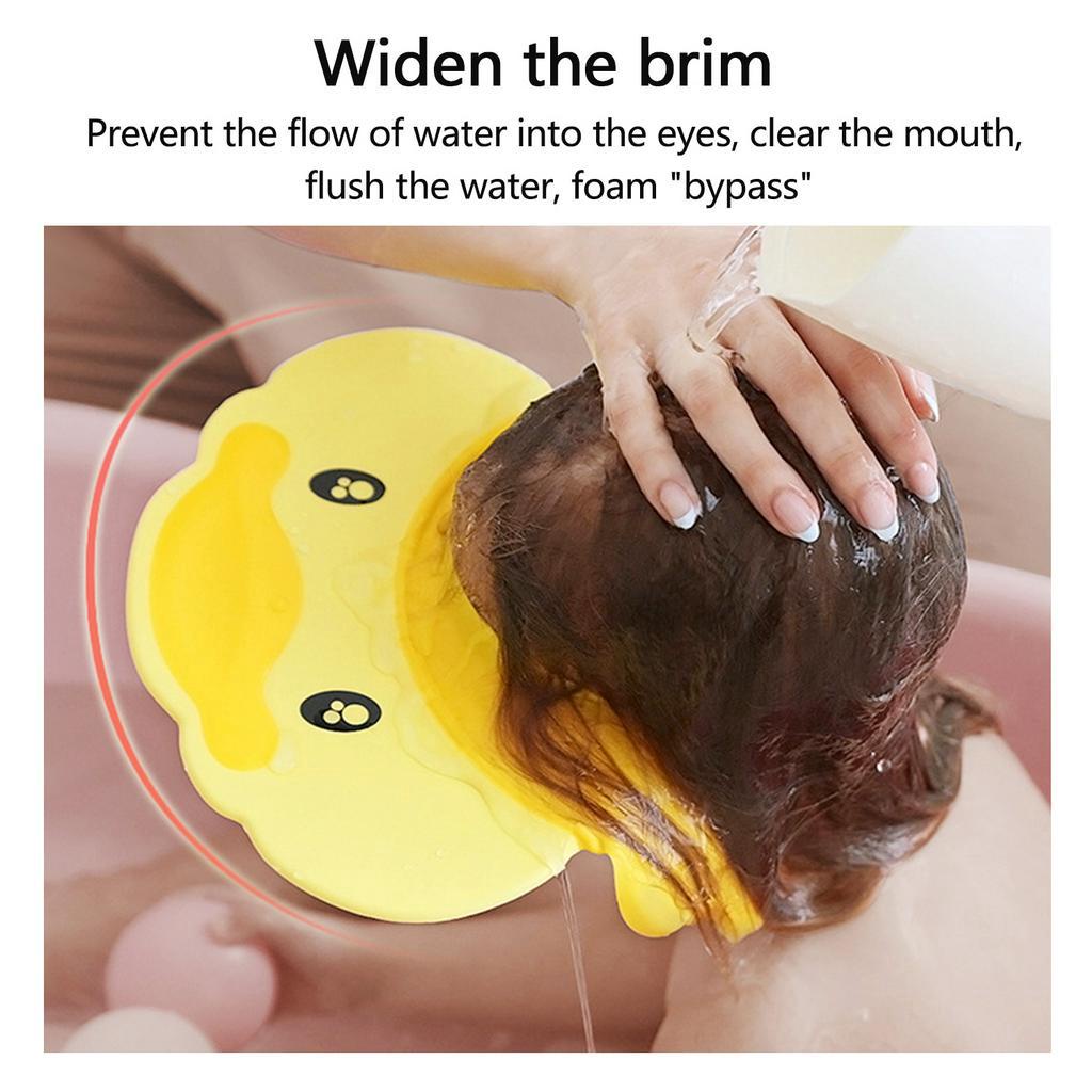 (Hàng Mới Về) Mũ Silicone Chắn Nước Đa Năng Bảo Vệ Mắt Và Tai Khi Tắm Cho Bé
