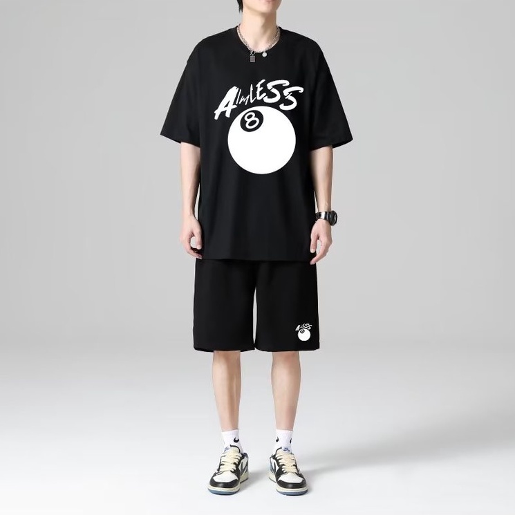 Set Áo Thun Ngắn Tay + Quần Short đồ bộ thể thao nữ Thời Trang sét bộ thể thao Hàn Quốc bộ thể thao nam