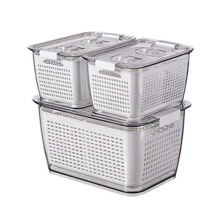  Sét 2 hộp đựng thực phẩm tủ lạnh 2 lớp có chia ngăn