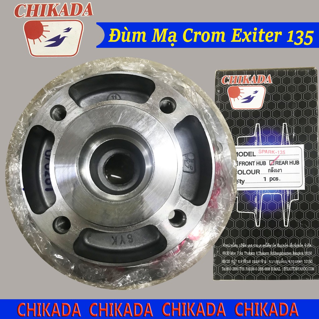 Cặp Đùm Mạ Crom Trước Đĩa, Sau Đùm Yamaha Exiter 135 ( Thái Lan )