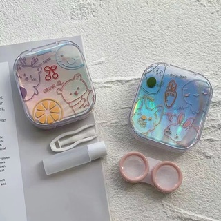 1 Set Hộp Đựng Kính Áp Tròng Mini Kèm Gương Dễ Mang Theo Màu Sắc Xinh Xắn