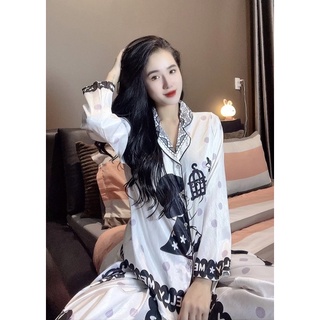 Set đồ ngủ lụa xước cô gái sang xịn chất lụa siêu mềm mịn mát