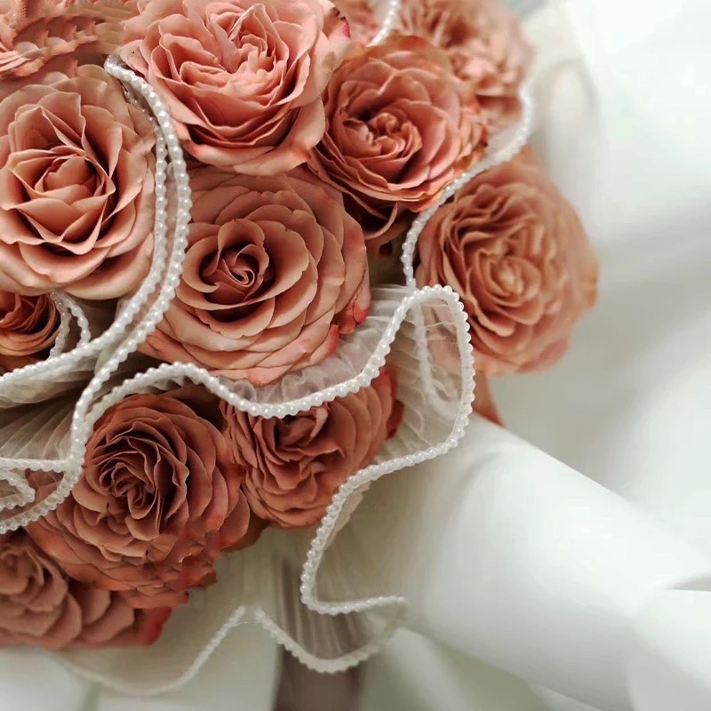 [Spot] Lưới Bọc Hoa Ngọc Trai Gợn Sóng 30cm*5 yards Trang Trí