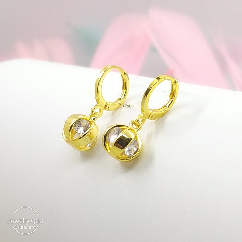 Bông tai bạc 925 quả cầu nhỏ đính đá  pha lê nhỏ lấp lánh sang trọng ANTA Jewelry - ATJ3095