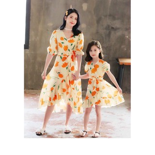 Đầm đôi thiết kế set cam sữa 🍊 có size mẹ và bé