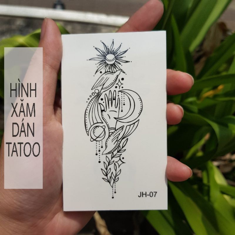 Hình xăm style boho jh07. Xăm dán tatoo mini tạm thời, size &lt;10x6cm