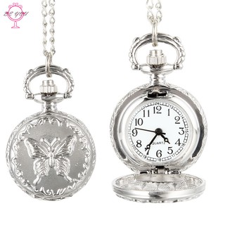Đồng hồ quả quýt chạm khắc hình hoa và bướm phong cách vintage