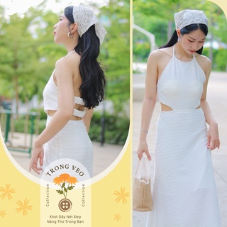 Đầm cổ yếm hở lưng khoét eo