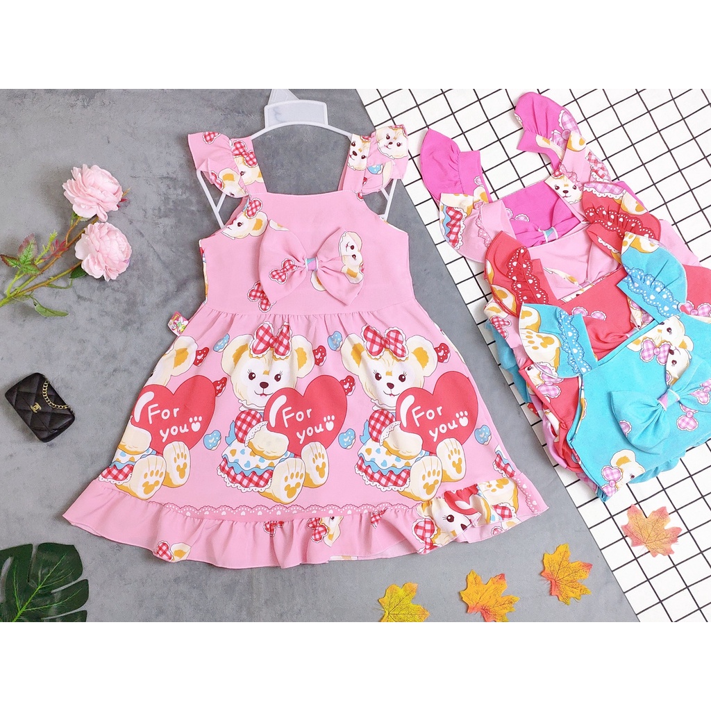 Combo 3 Đầm Luạ Cánh Tiên Dễ Thương Bé