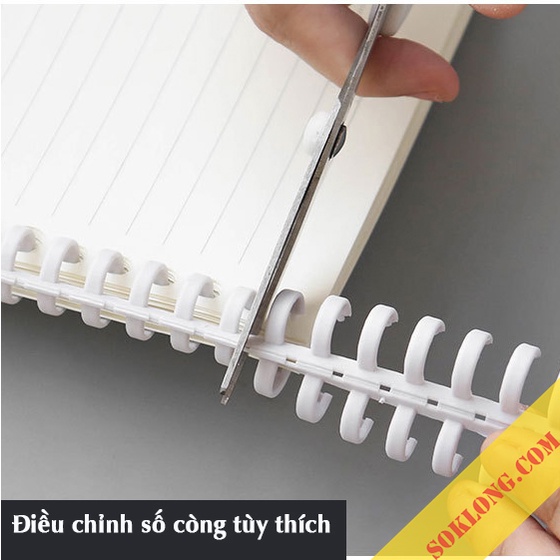 Thanh còng nhựa sổ màu Pastel, còng đóng ruột sổ làm binder refill P11