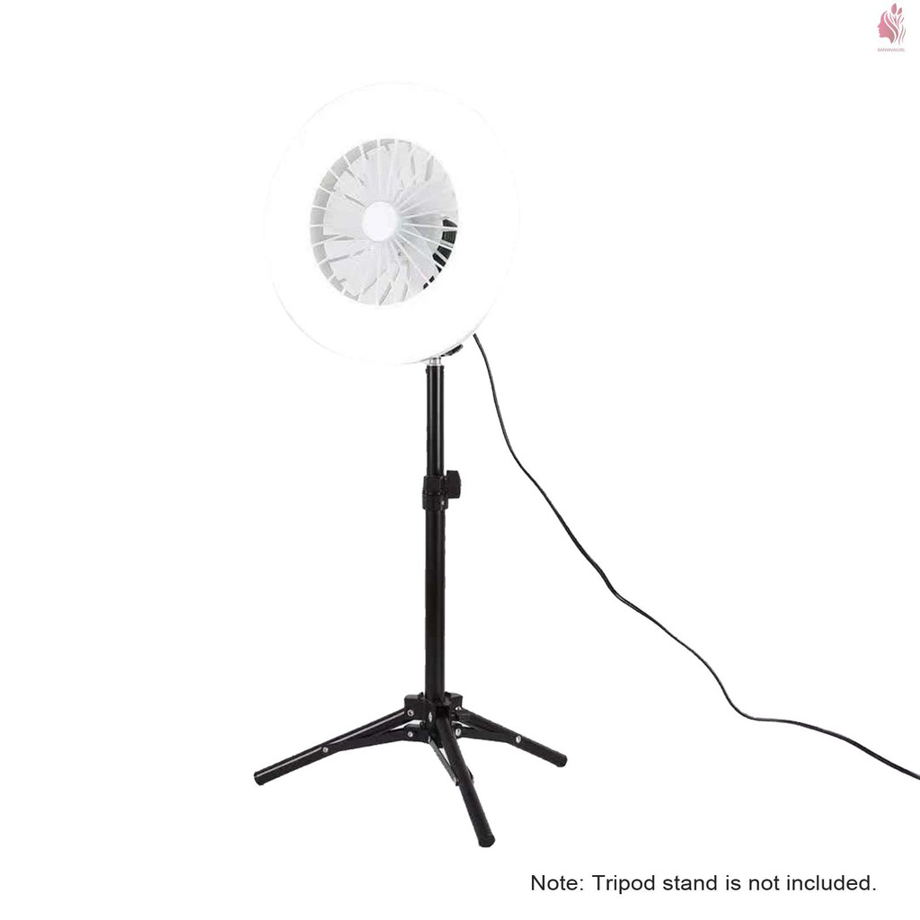 BAG Mini Fan Light E26/E27 Desk LED Makeup Ring Light Selfie Ring Light For Live Broadcast Table Lamp Lighting White Lig