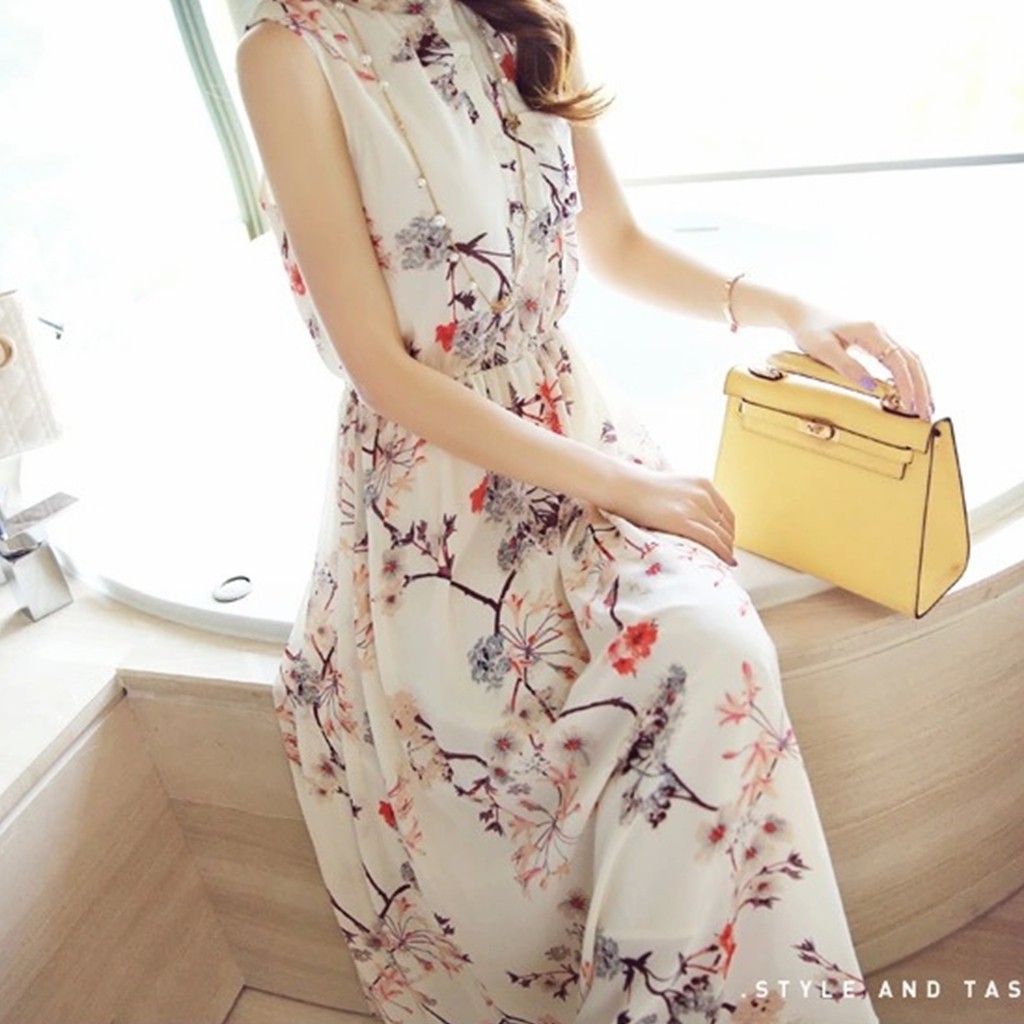 FREESHIP ĐƠN 99K_ Đầm Sát Nách Chất Chiffon Hoạ Tiết Hoa Phong Cách Bohomian | BigBuy360 - bigbuy360.vn