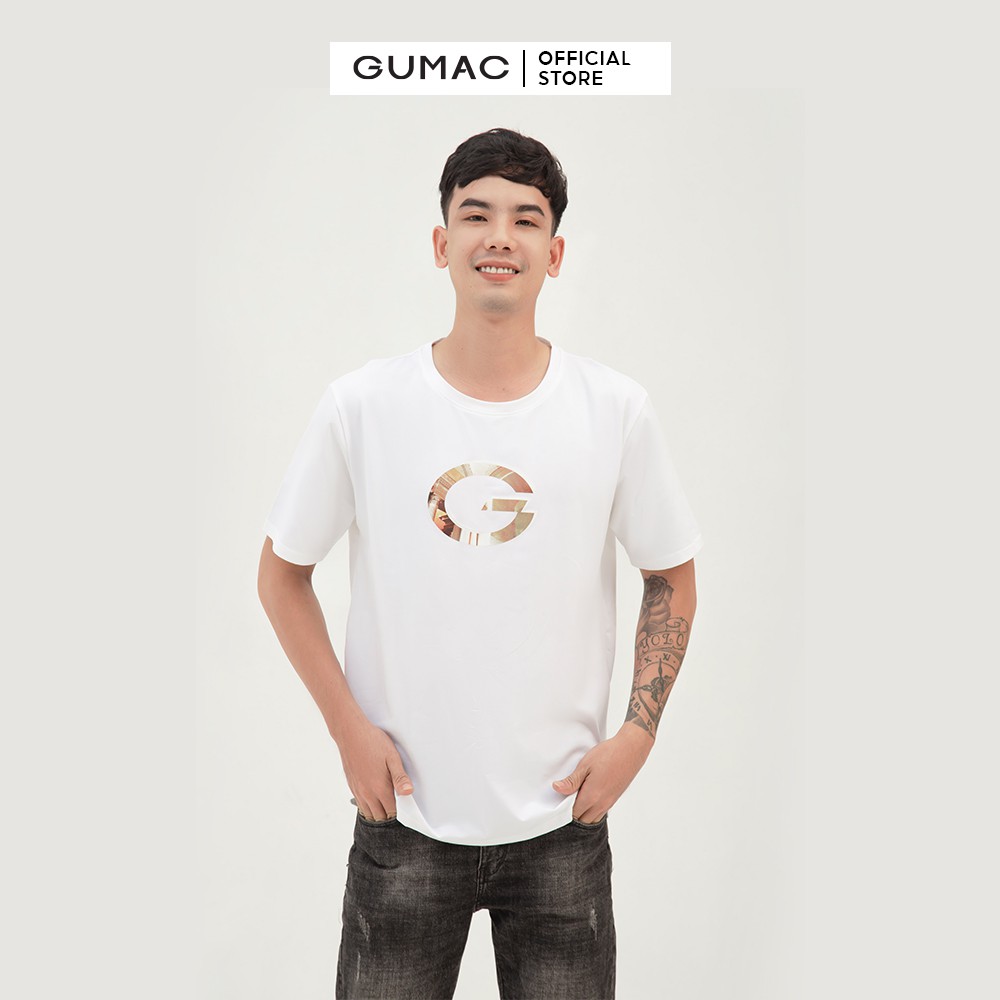 Áo thun nam in chữ G GUMAC phong cách basic, năng động ABB379 | BigBuy360 - bigbuy360.vn