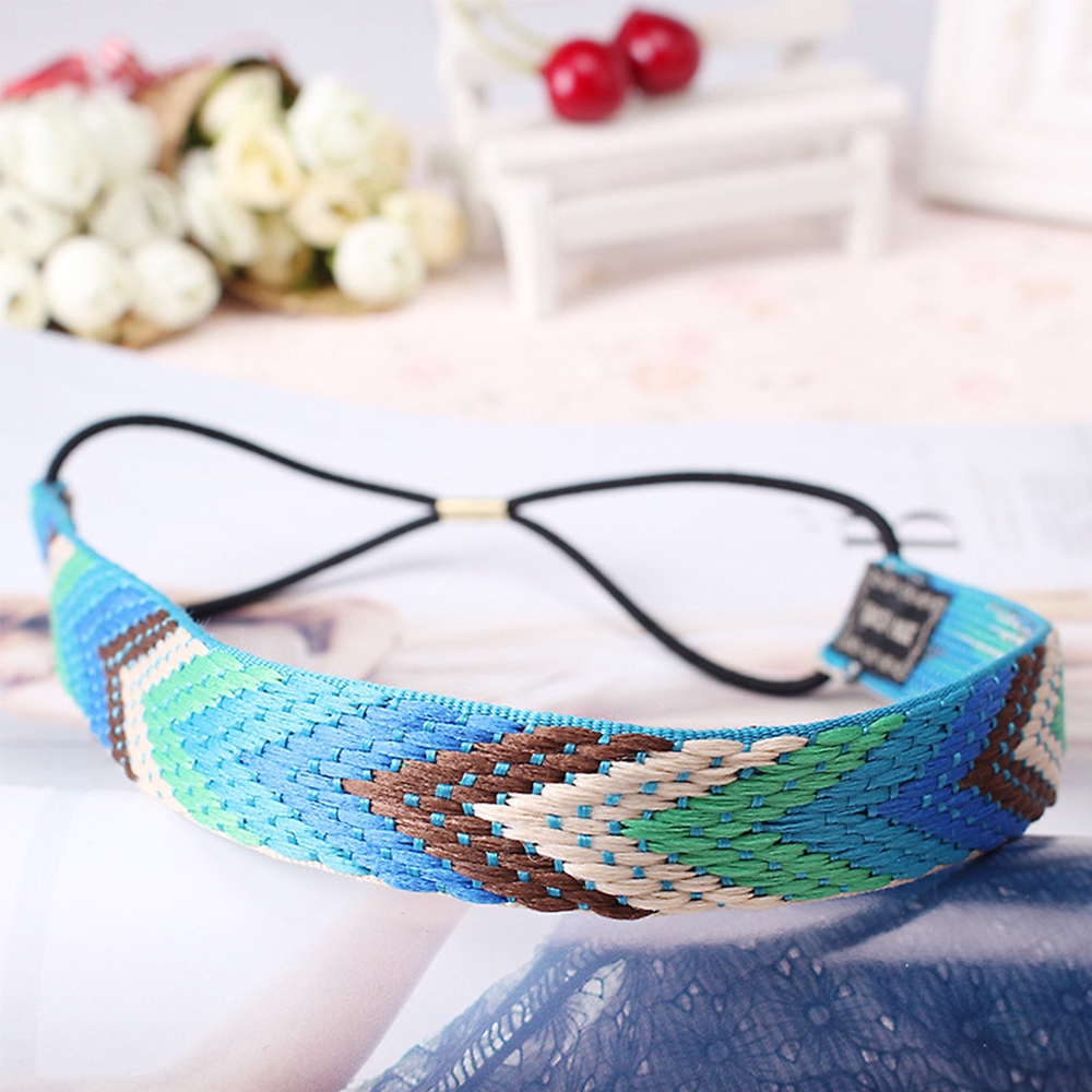 Băng đô bện dây thêu hoa văn dân tộc phong cách Bohemia xinh xắn