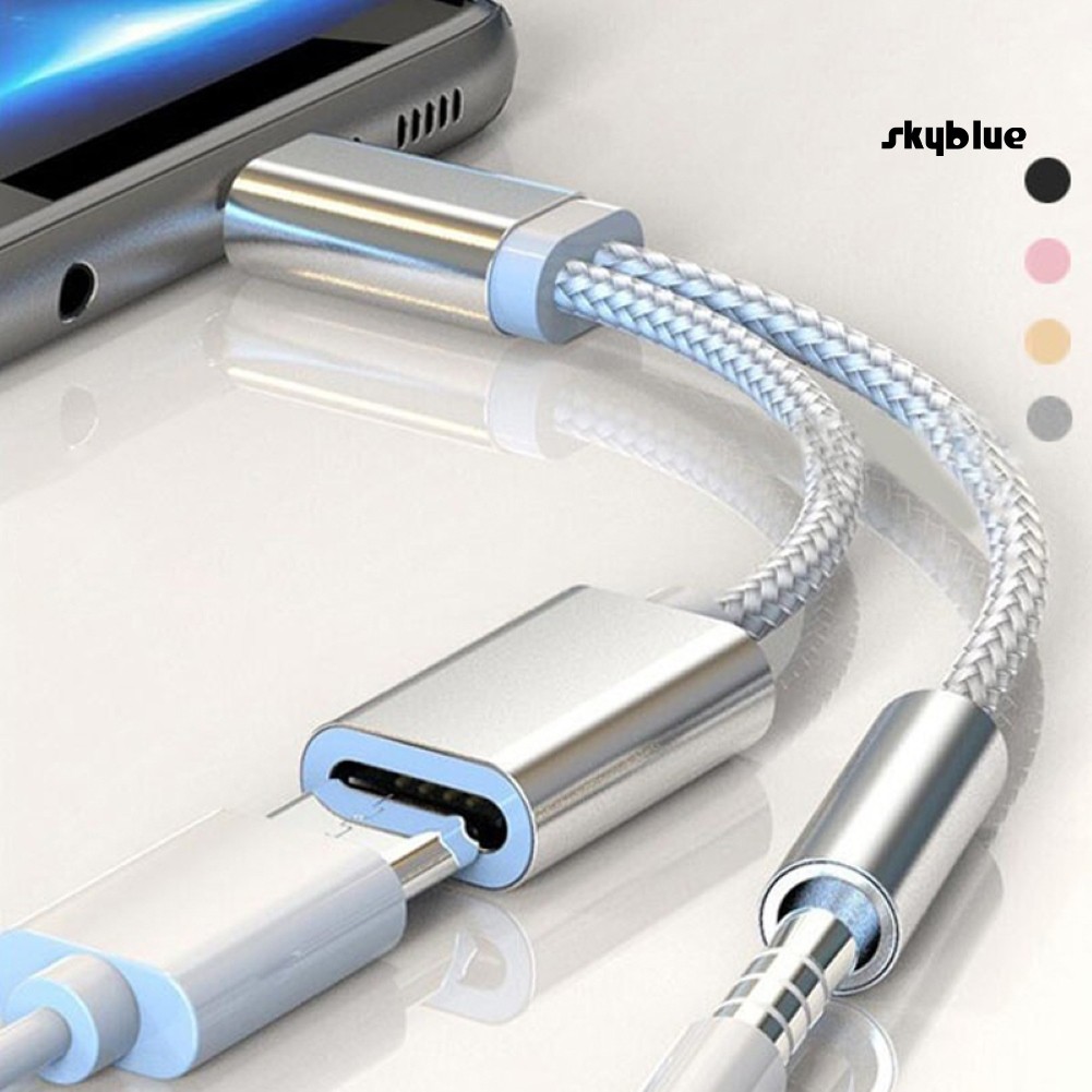Cáp Chuyển Đổi 2 Trong 1 Type-C Sang 3.5mm Cho Tai Nghe
