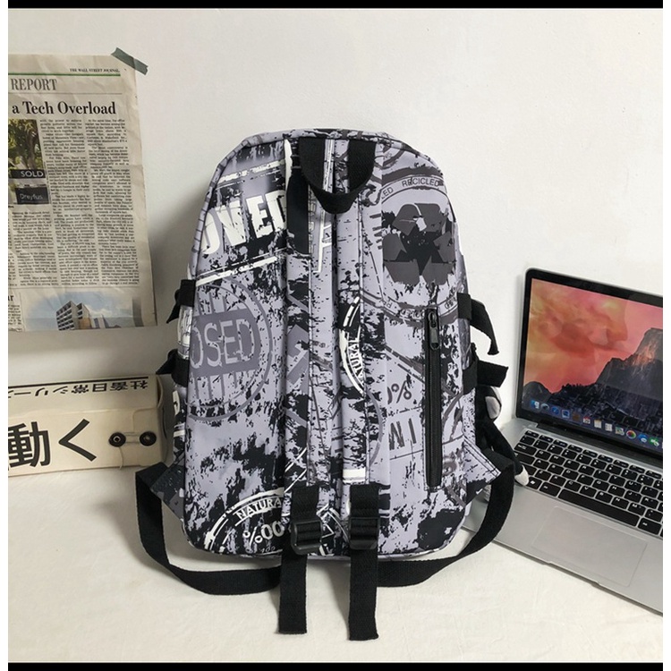 Balo học sinh, sinh viên nam nữ màu loang siêu hot, phong cách unisex hiện đại cấp 2,3