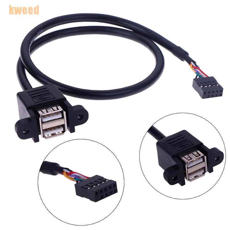 1 Dây Cáp Chuyển Đổi 9 Pin Sang 2 Cổng Usb 2.0 Cái