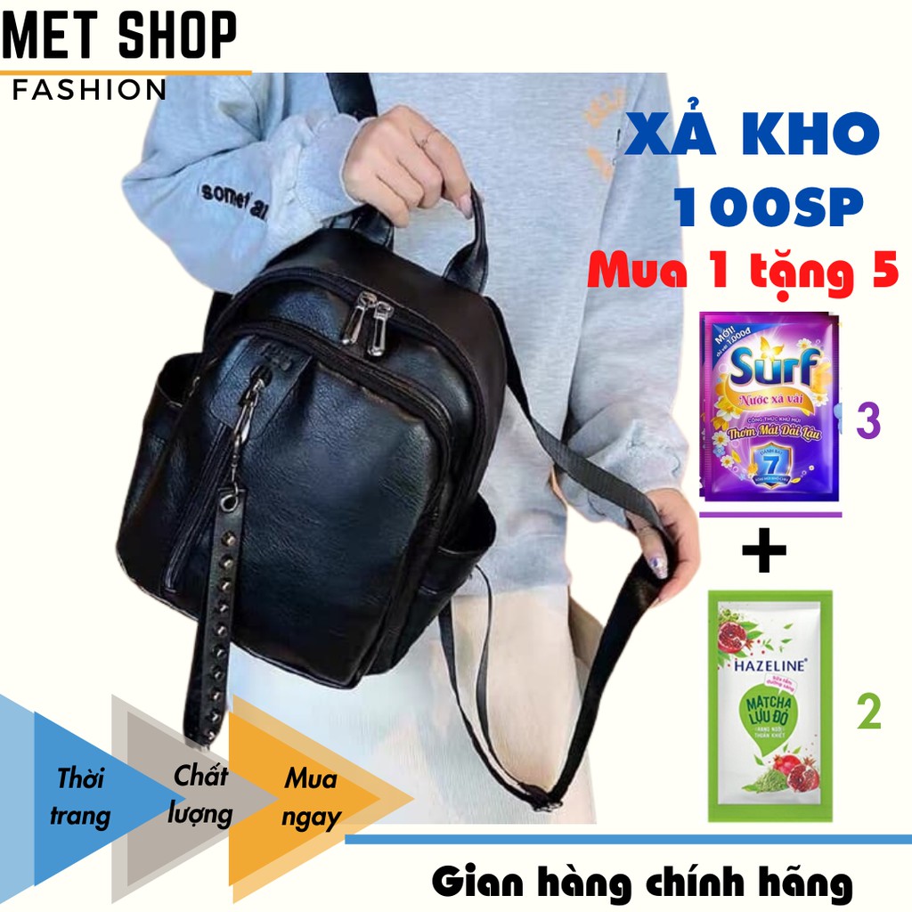 Túi trơn UNISEX da mềm cao cấp, Balo đi học thời trang chống nước Ulzzang, Balo du lịch đựng laptop lớn YYD