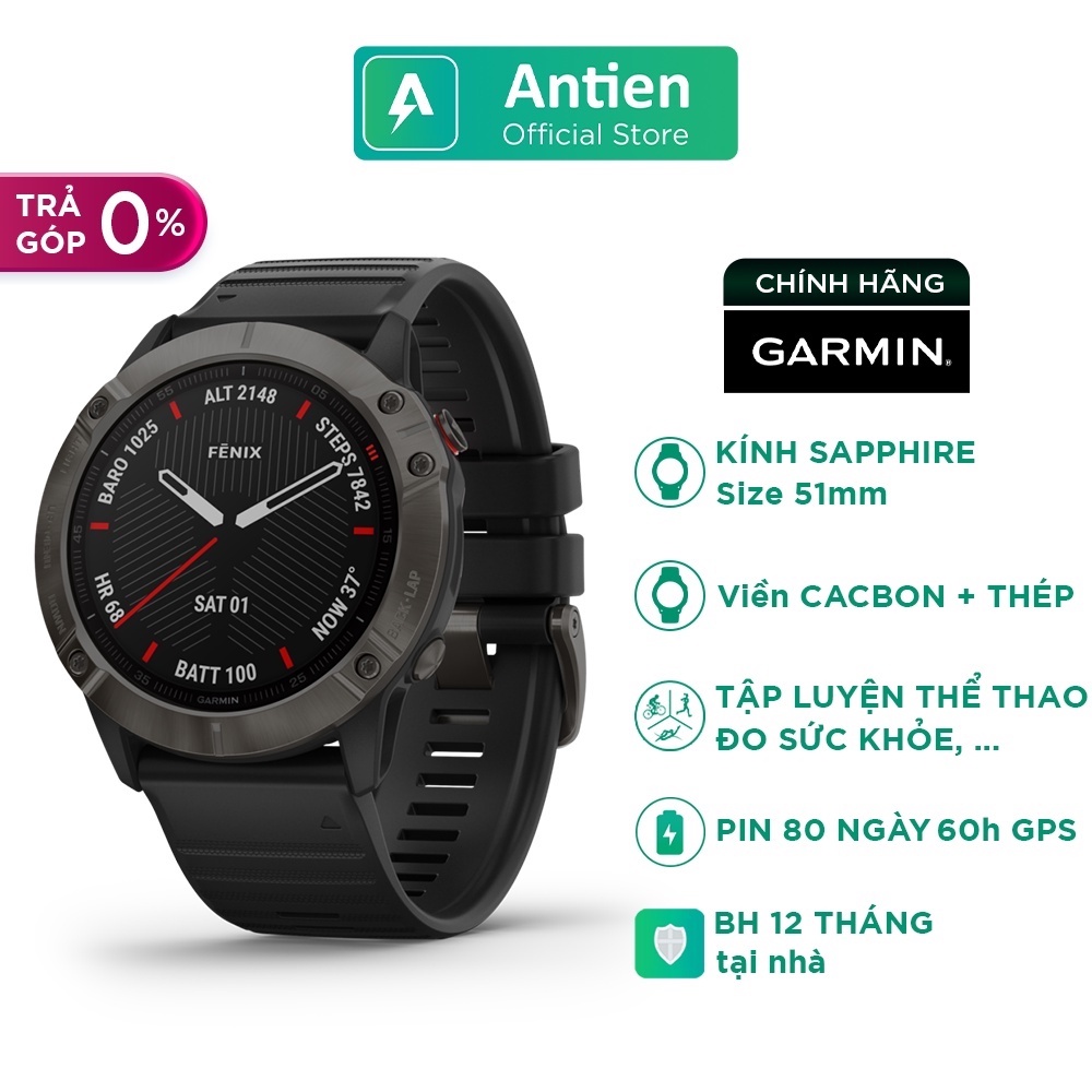 Đồng hồ Garmin Fenix 6X - Sapphire, 51mm - Chính Hãng