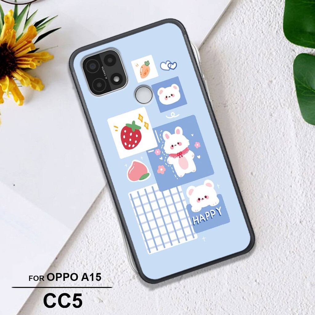 Ốp Oppo A15/A15s-Ốp lưng điện thoại Oppo A15 A15s mẫu thỏ trắng và gấu trắng cute