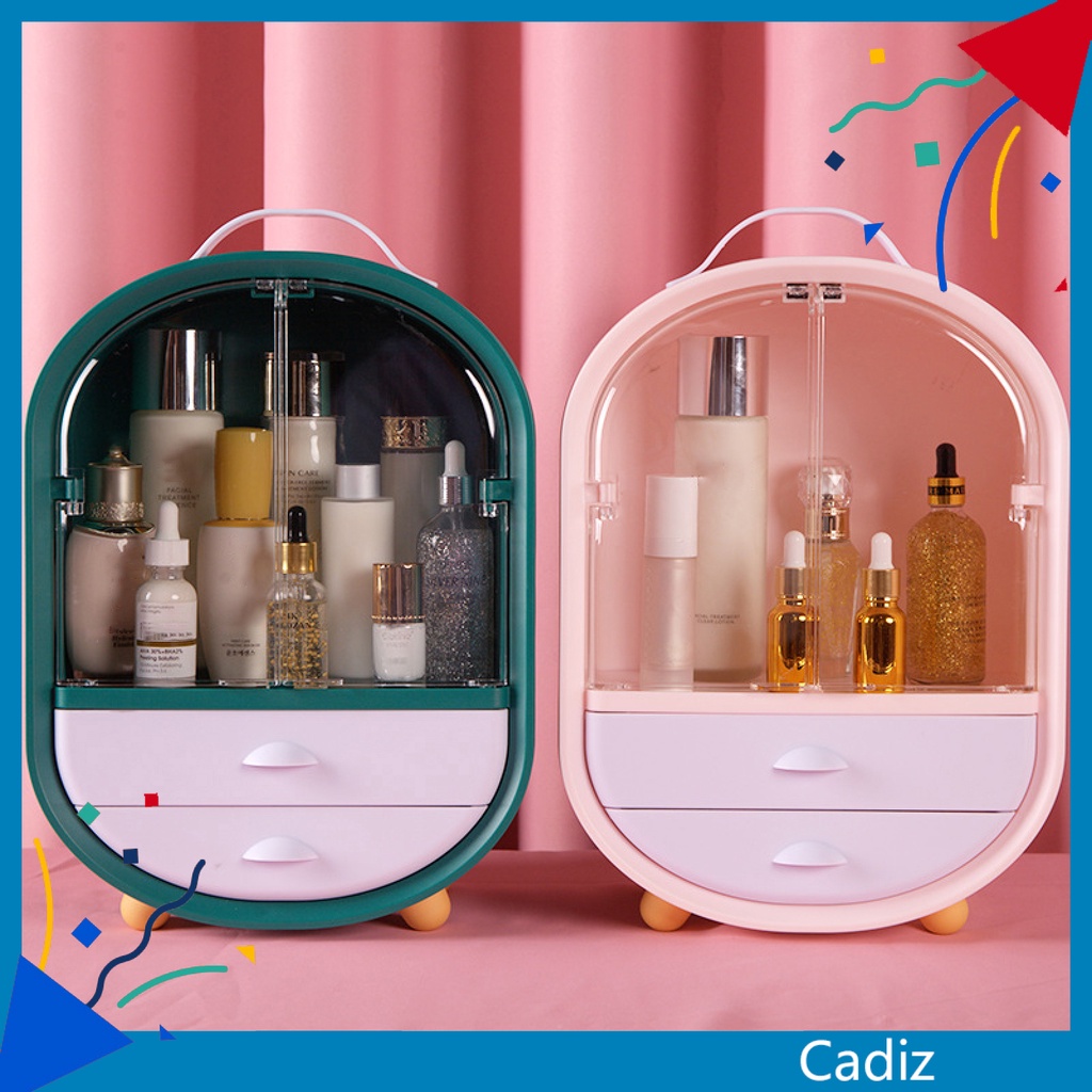 Cadiz* Storage Box Waterproof Fashion Nice-looking Cosmetic Storage Box Beauty Makeup Organizer for Home