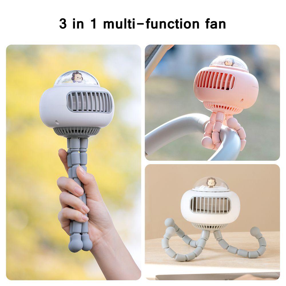 LANFY Quạt Làm Mát Mini Cầm Tay 130 Độ Cho Xe Đẩy Em Bé° Tự Động Xoay 3600mAh Sạc Pin