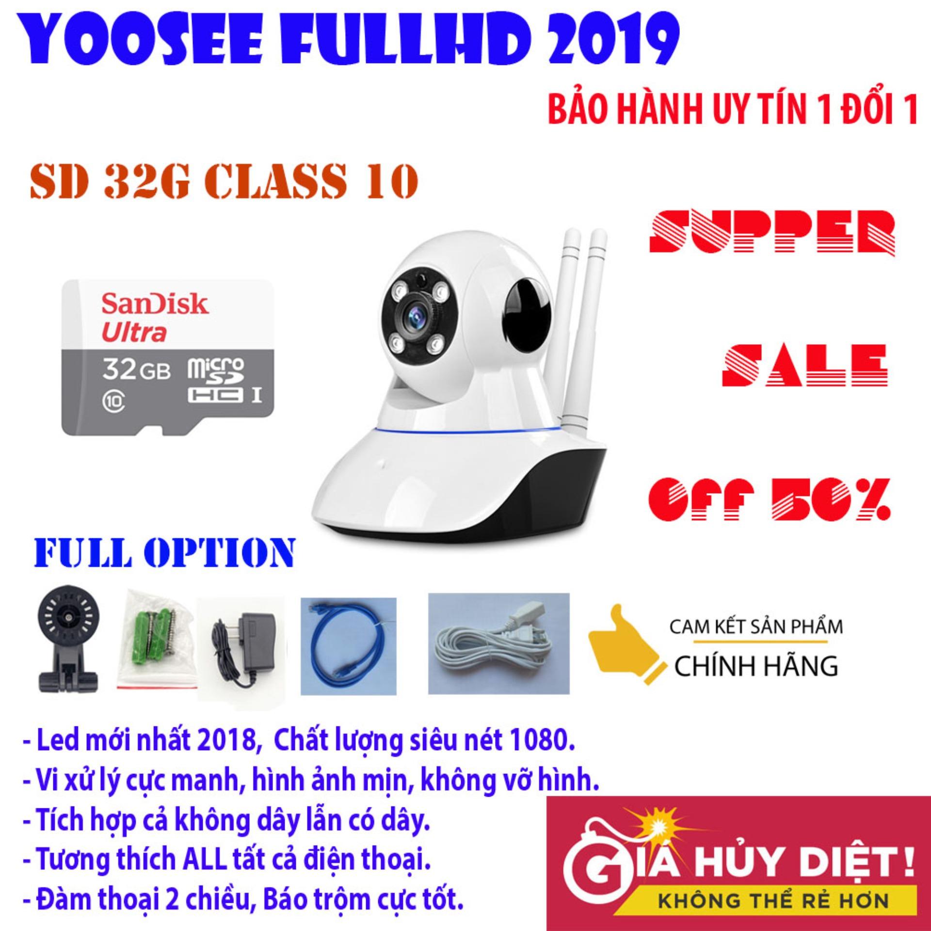 Camera wifi YOOSEE wifi Siêu nét FULL HD 1920x1080 MỚI 2021 + THẺ NHỚ 32G CLASS 10 - BH 1 đổi 1 lên đến 12 tháng.