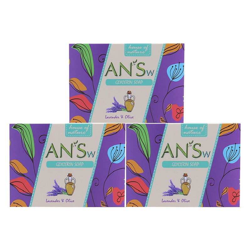 Combo 3 Xà Phòng Thiên Nhiên AN'Sw Tinh Dầu Oải Hương (Lavender) 100g
