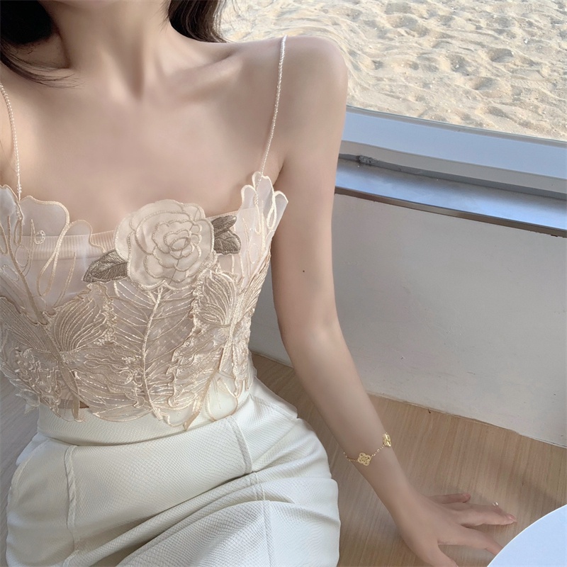 Áo Ống Thêu Hoa Quyến Rũ Hợp Thời Trang