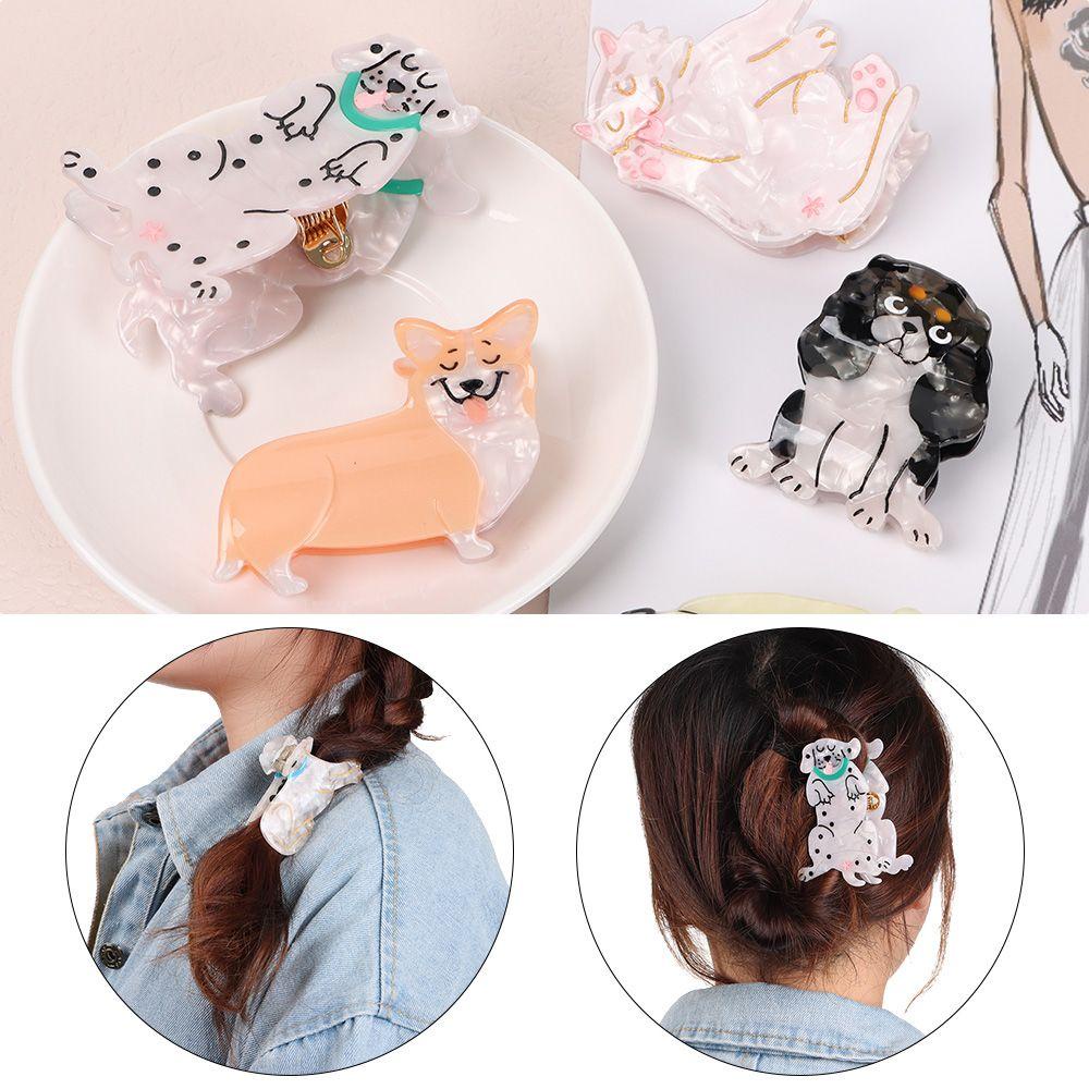 WONDER Kẹp Tóc Trang Trí Hình Chân Chó Corgi / Mèo Bằng Acrylic Dễ Thương