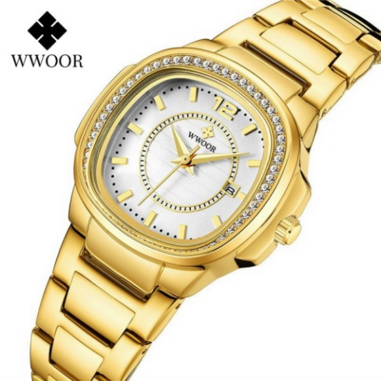 Đồng Hồ Nữ Wwoor Chính Hãng Dây Kim Loại Cao Cấp Mặt Vuông Bảo Hành 2 Năm | A02 divavolo | BigBuy360 - bigbuy360.vn