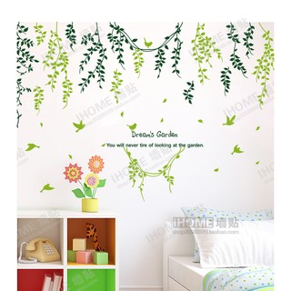 Decal dán tường decal trang trí dây leo xanh lá BINBI PK166 (Có keo sẵn)