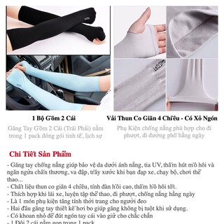 Găng Tay Chống Nắng Xỏ Ngón Aqua-X Hàn Quốc - Bao Tay Đi Phượt Siêu Mát Ống Tay Xỏ Ngón Chống Tia UV Đi Xe Đạp