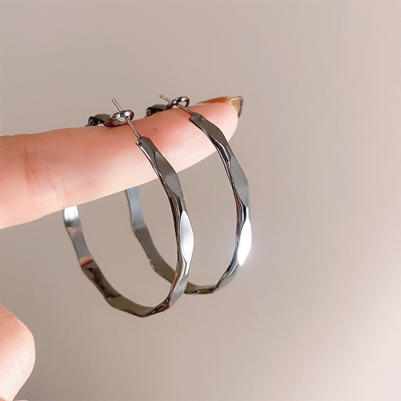 1 Đôi Khuyên Tai Kim Loại Hình Học Phong Cách Âu Mỹ Cho Nữ