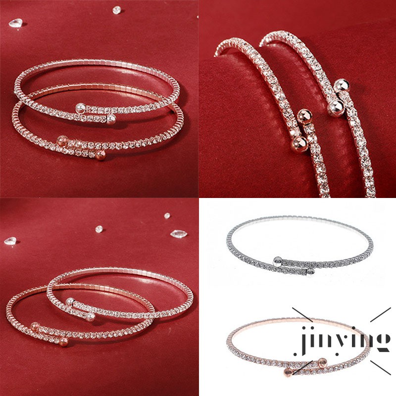 GETNOIVAS Vòng Đeo Tay Hở Đính Đá Nhân Tạo Xinh Xắn Cho Nữ