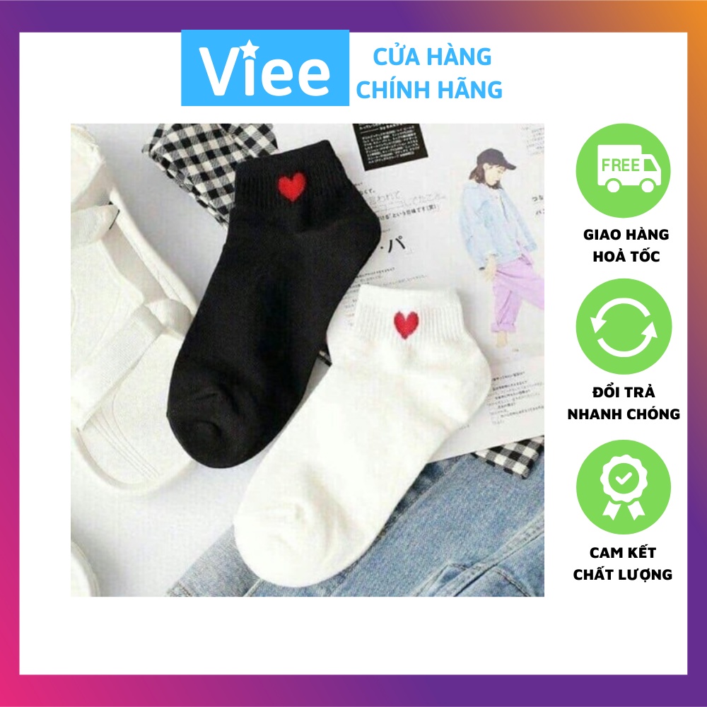 Set 5 đôi vớ nữ trái tim cổ ngắn Hàn Quốc