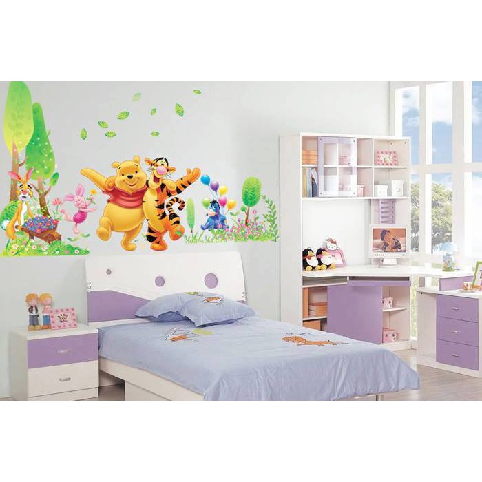 Decal dán tường mầm non [GIÁ SĨ] [FREESHIP 50K] tranh Gấu Pooh và bạn 2