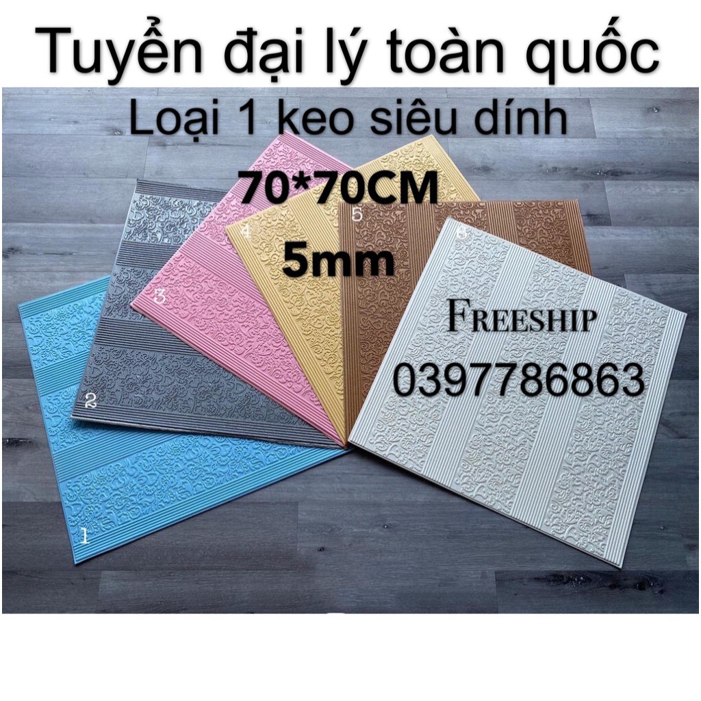 Miếng xốp dán tường 3d hoa văn cổ khổ 70x70cm mẫu mới nhất