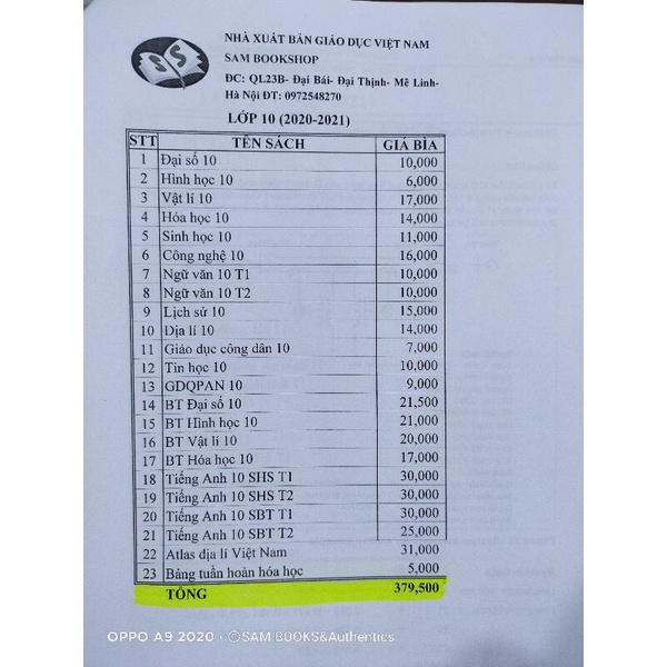 SGK 10 (trọn bộ 23 quyển)