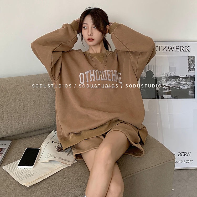 Set áo không tay cổ tròn + quần short lưng cao ống rộng 15 ngày thời trang phong cách Hàn Quốc cho nữ