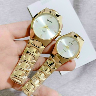 Đồng hồ cặp đôi nam nữ unisex, đồng hồ đeo tay dây kim loại RADO mặt tròn, siêu bền đẹp, thời trang cao cấp giá rẻ