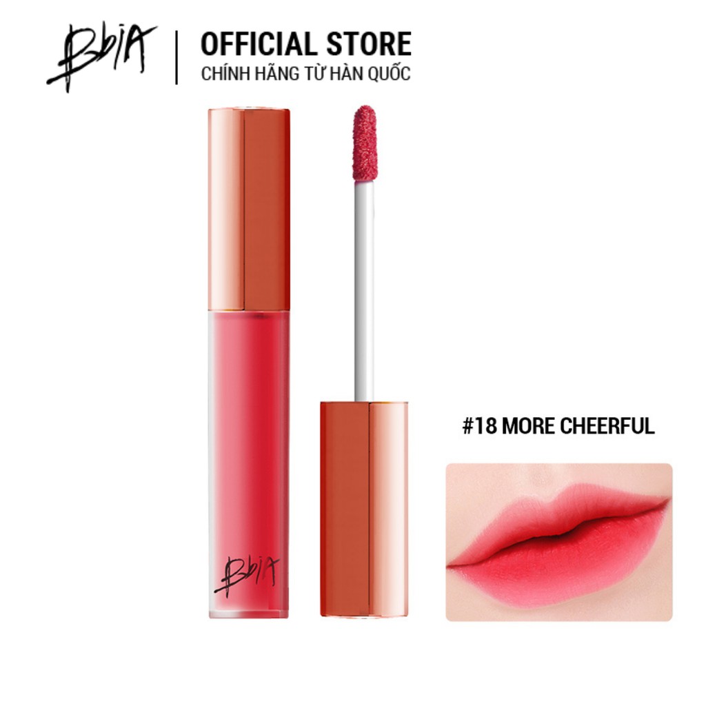 Trọn bộ 5 màu son kem lì BBia Last Velvet Lip Tint version 4 5g/thỏi TẶNG 1 túi trang điểm 28g - Bbia Official Store